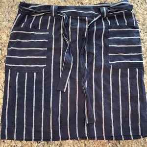 Monsoon Linen Striped belted Skirt